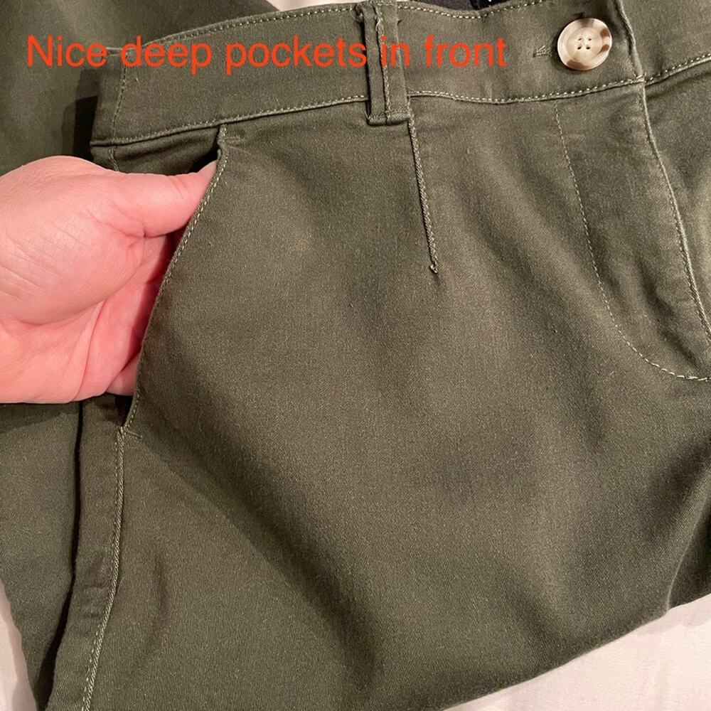 Violets & Roses Olive Green Mid Rise Ankle Pants size 8 - Picture 9 of 14